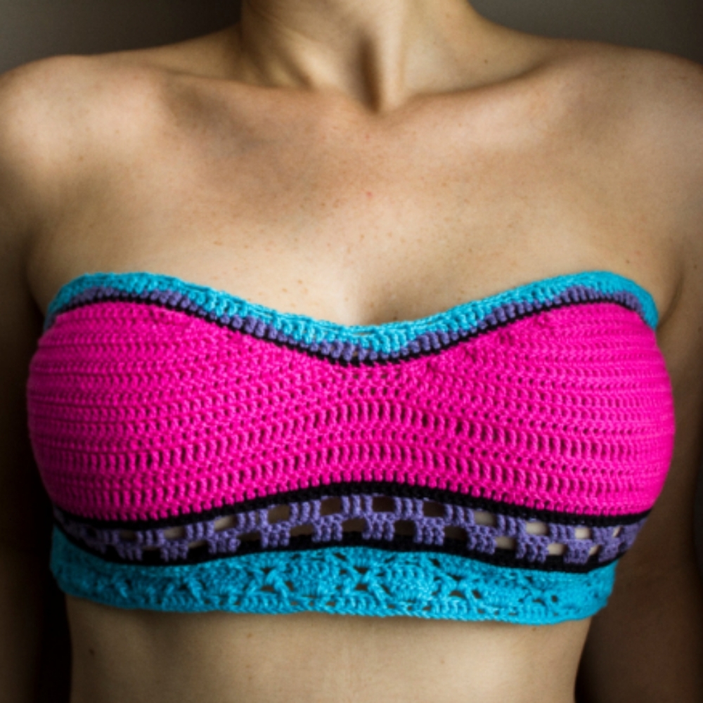 Handmade Pink bikini crochet crop top